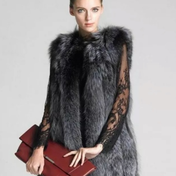 Fashionable Jackets & Blazers - FASHIONABLE Faux Fox Fur Vest Platinum GRAY NWT!!